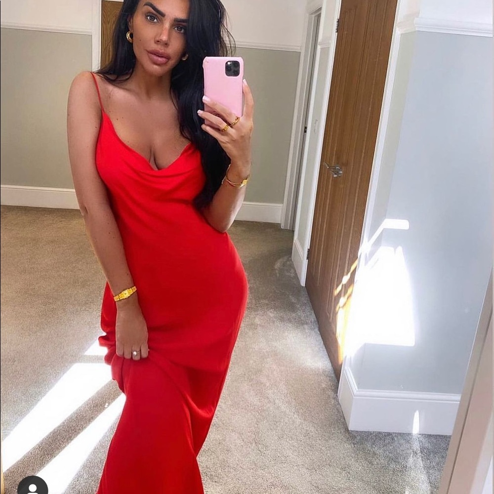 Zara satin dress bloggers fav